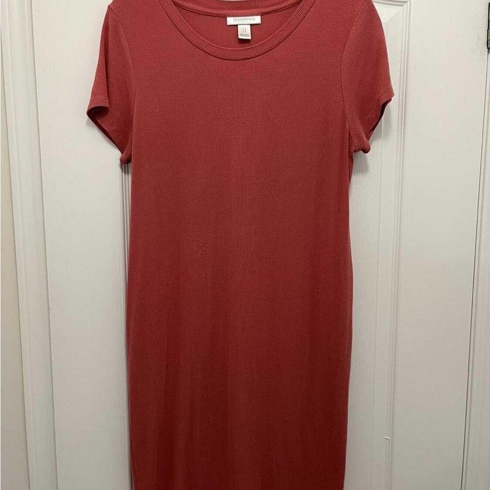 Motherhood Maternity Rust Red / Pink Short Sleeve Dress